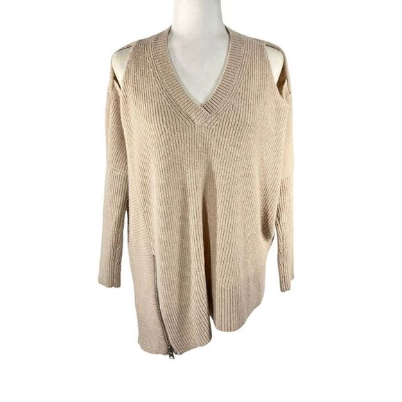 AllSaints Women's Cream Wool Able Open Shoulder Jumper Sweater Size Small - Picture 3 of 12